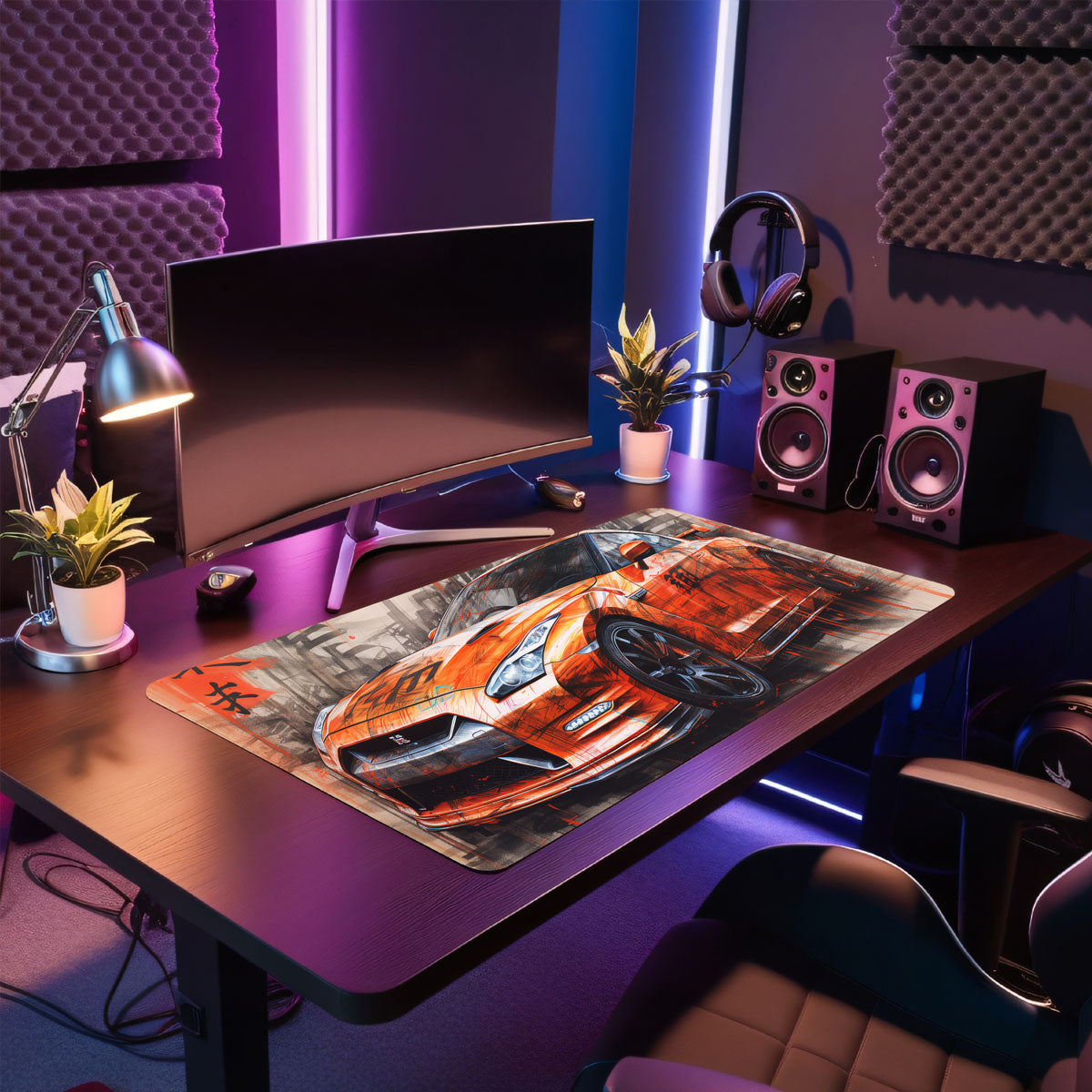 GTR Japan Orange - Car Design - XXL Gaming Mauspad