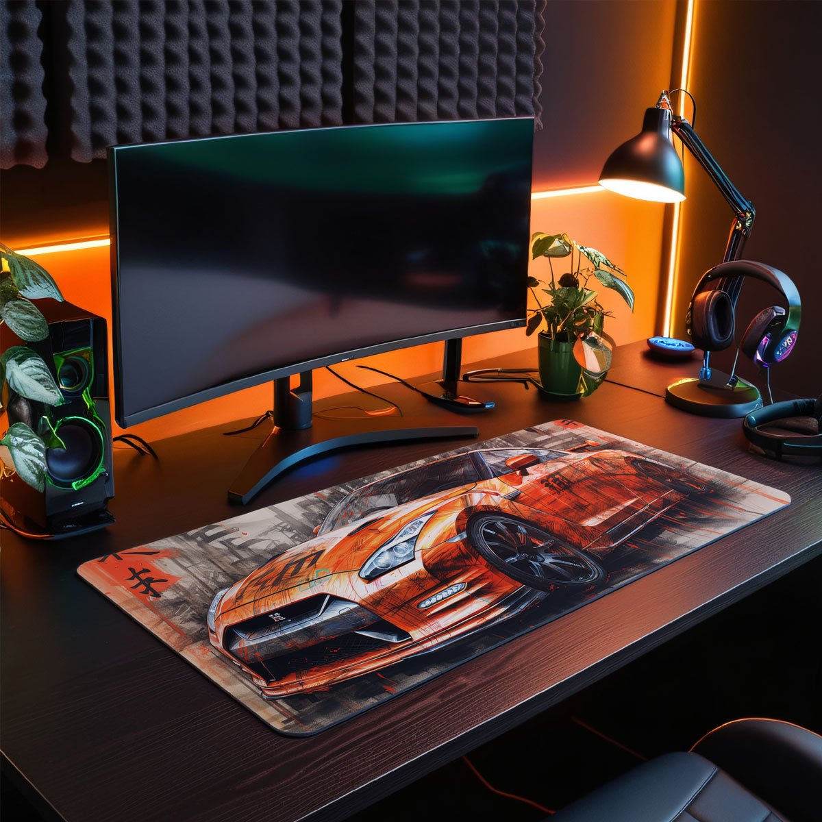 GTR Japan Orange - Car Design - XXL Gaming Mauspad