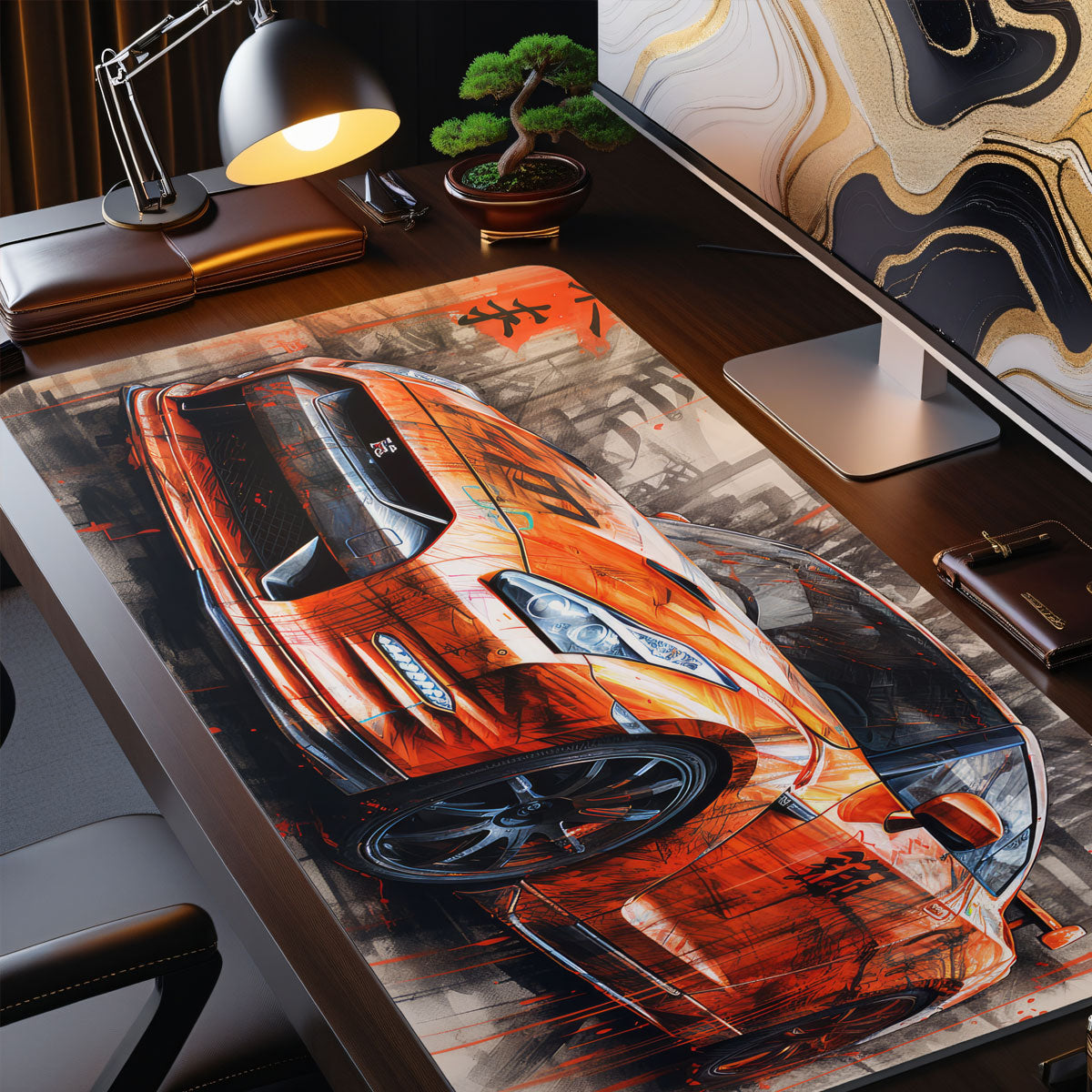GTR Japan Orange - Car Design - XXL Gaming Mauspad