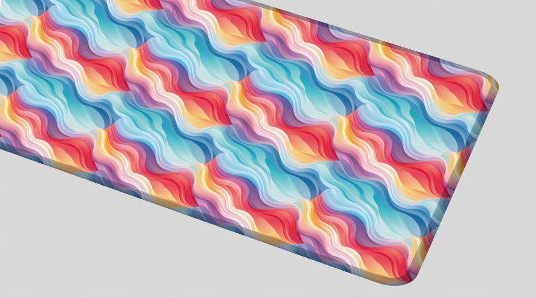 PAPER WAVE RAINBOW - Pattern Design - XXL Gaming Mauspad