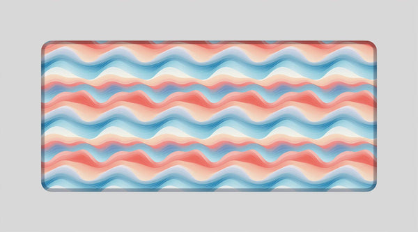 PAPER WAVE BLUE ORANGE - Pattern Design - XXL Gaming Mauspad