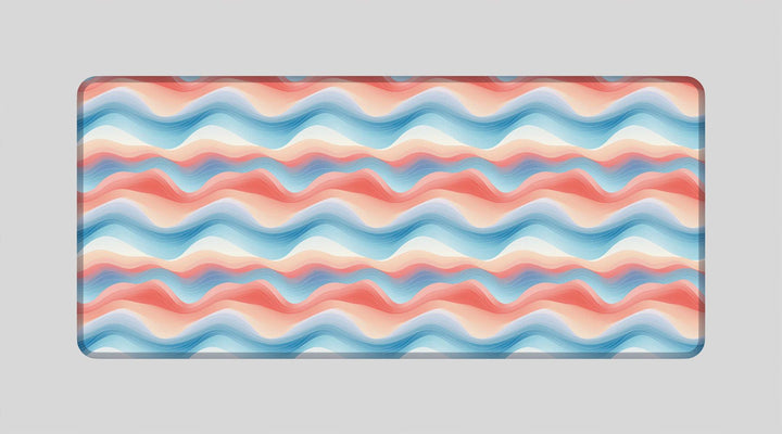 PAPER WAVE BLUE ORANGE - Pattern Design - XXL Gaming Mauspad