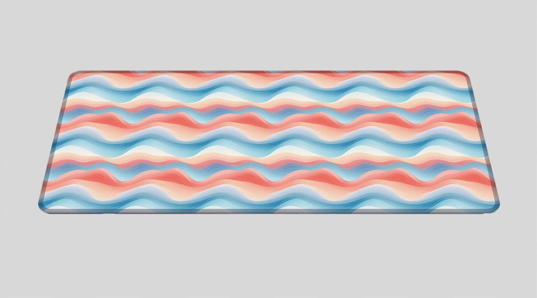 PAPER WAVE BLUE ORANGE - Pattern Design - XXL Gaming Mauspad