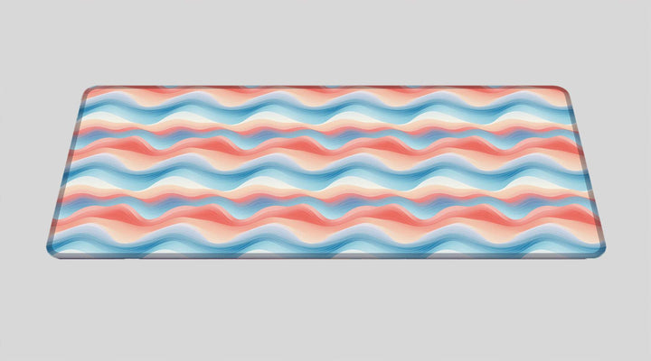 PAPER WAVE BLUE ORANGE - Pattern Design - XXL Gaming Mauspad