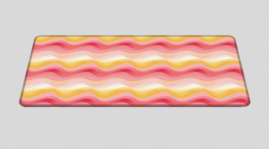 PAPER WAVE YELLOW RED - Pattern Design - XXL Gaming Mauspad