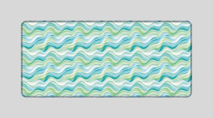 PAPER WAVE GREEN BLUE - Pattern Design - XXL Gaming Mauspad