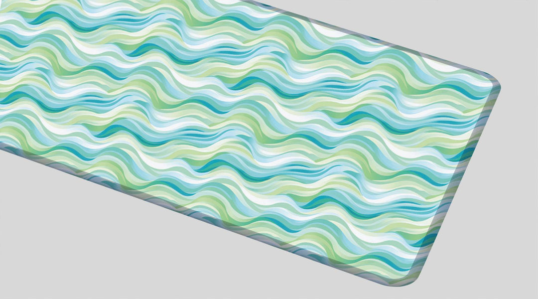 PAPER WAVE GREEN BLUE - Pattern Design - XXL Gaming Mauspad