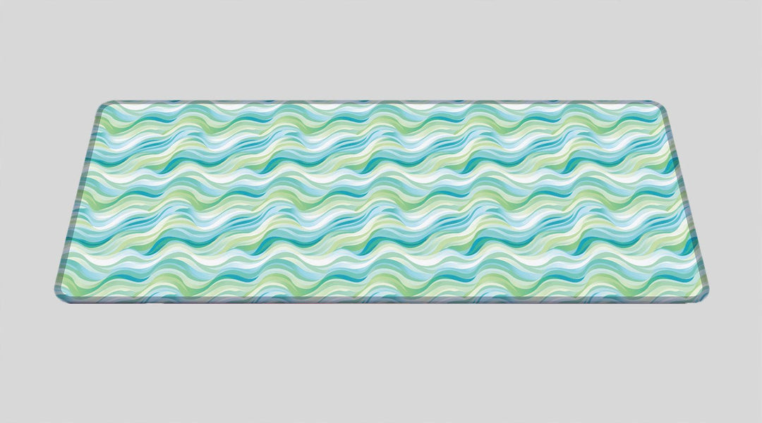 PAPER WAVE GREEN BLUE - Pattern Design - XXL Gaming Mauspad