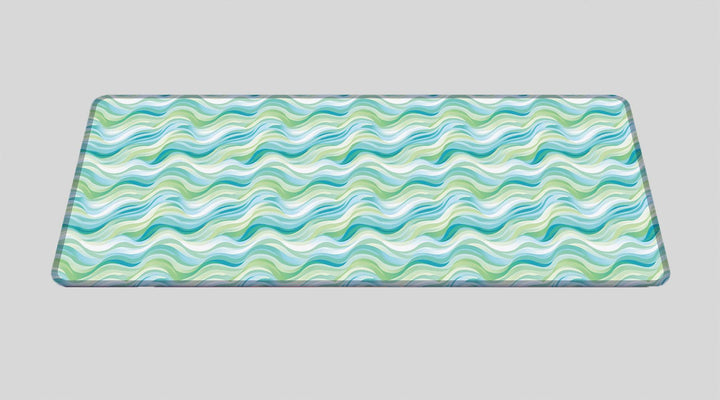 PAPER WAVE GREEN BLUE - Pattern Design - XXL Gaming Mauspad