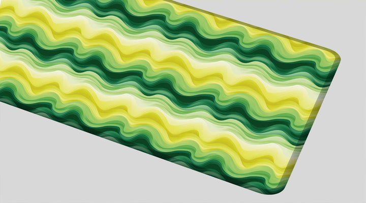 PAPER WAVE GREEN - Pattern Design - XXL Gaming Mauspad