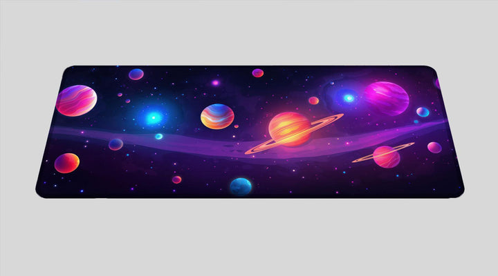 PURPLE PLANETS - Space Design - XXL Gaming Mauspad