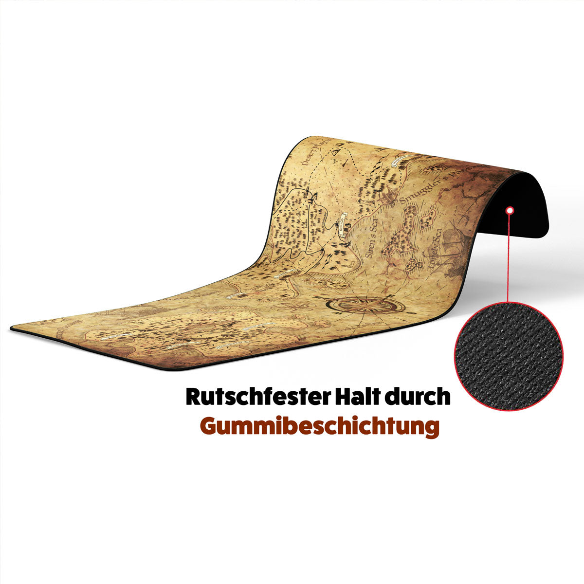 Piraten Weltkarte - Karten Design - XXL Gaming Mauspad