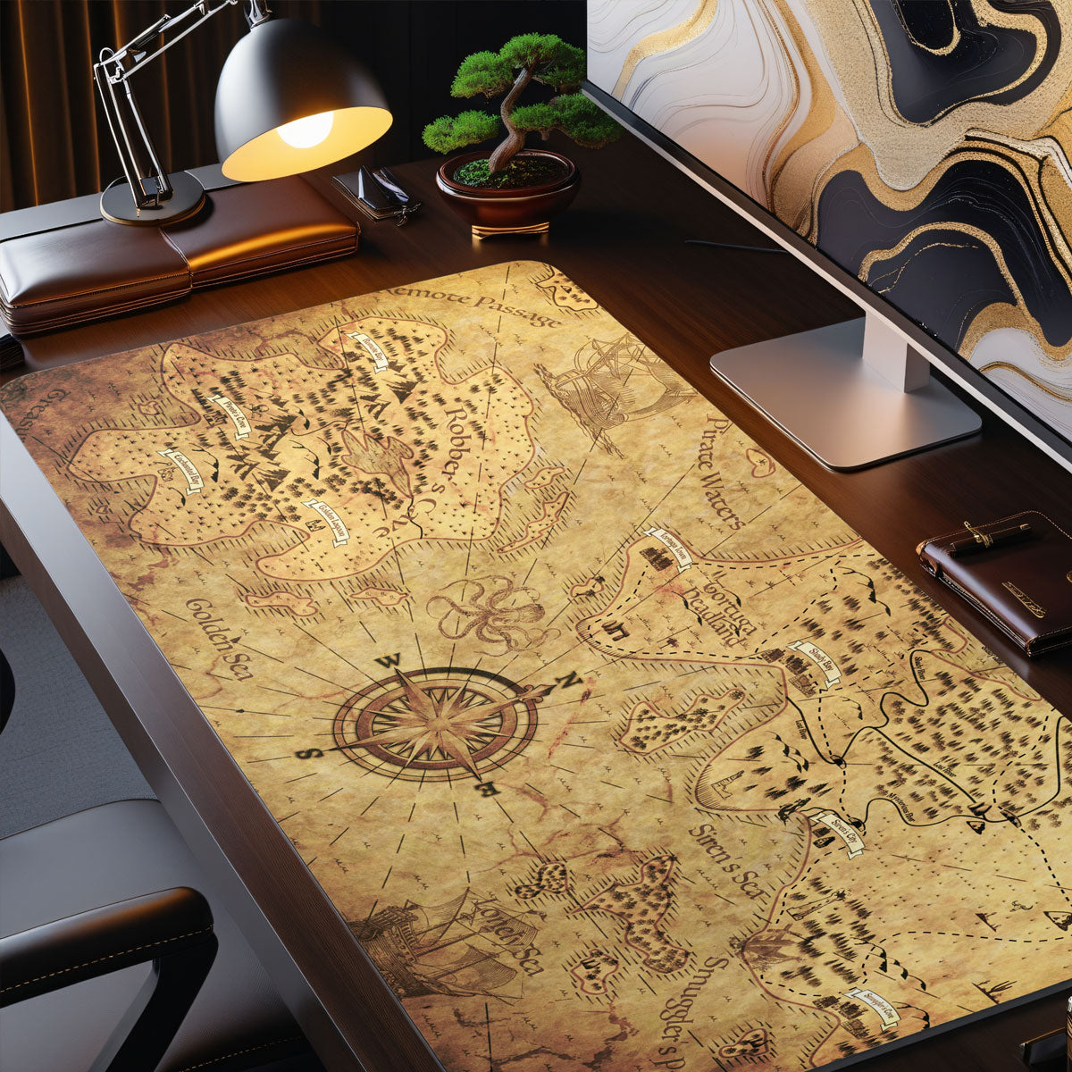 Piraten Weltkarte - Karten Design - XXL Gaming Mauspad