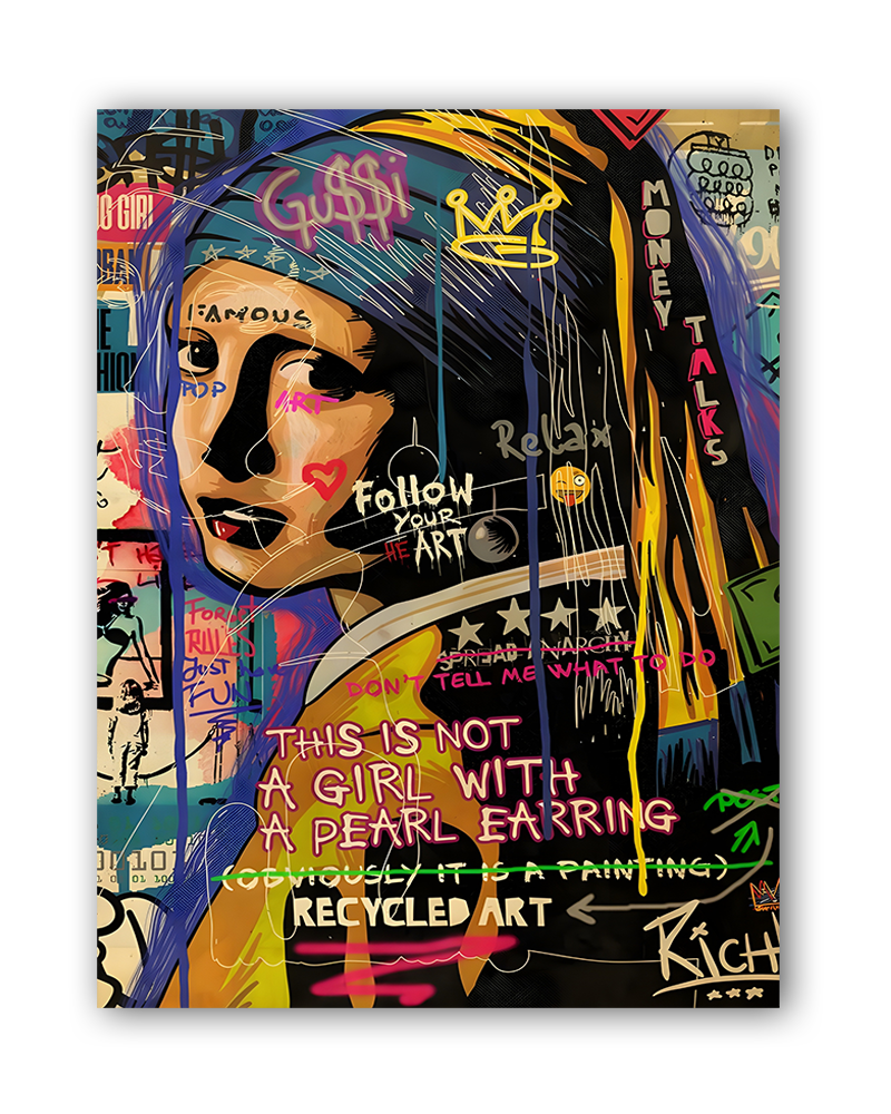 GIRL WITH EARRING - Bilderfolie für LED Rahmen