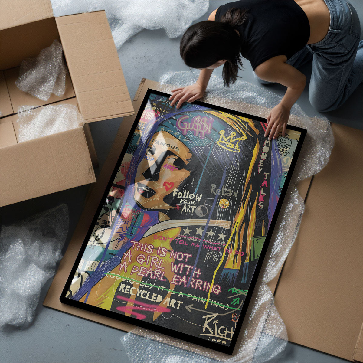 GIRL WITH EARRING - Deskyou Poster