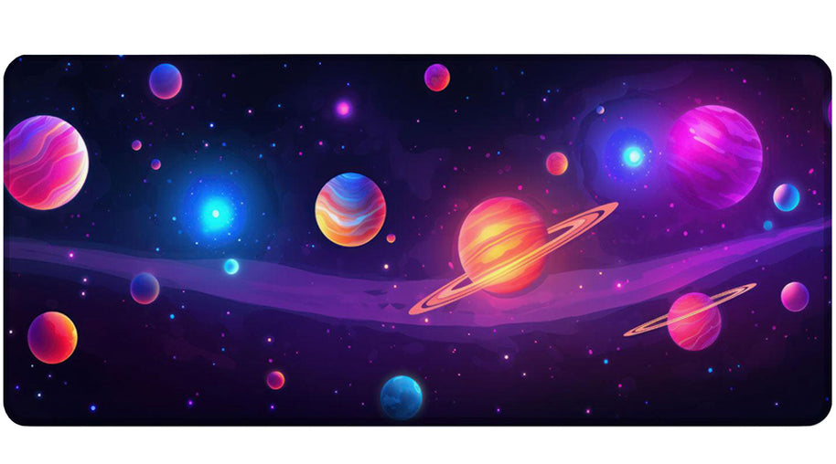 PURPLE PLANETS - Space Design - XXL Gaming Mauspad