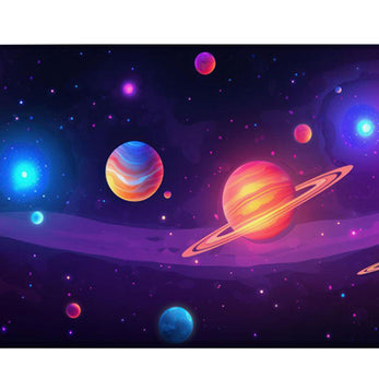 PURPLE PLANETS - Space Design - XXL Gaming Mauspad