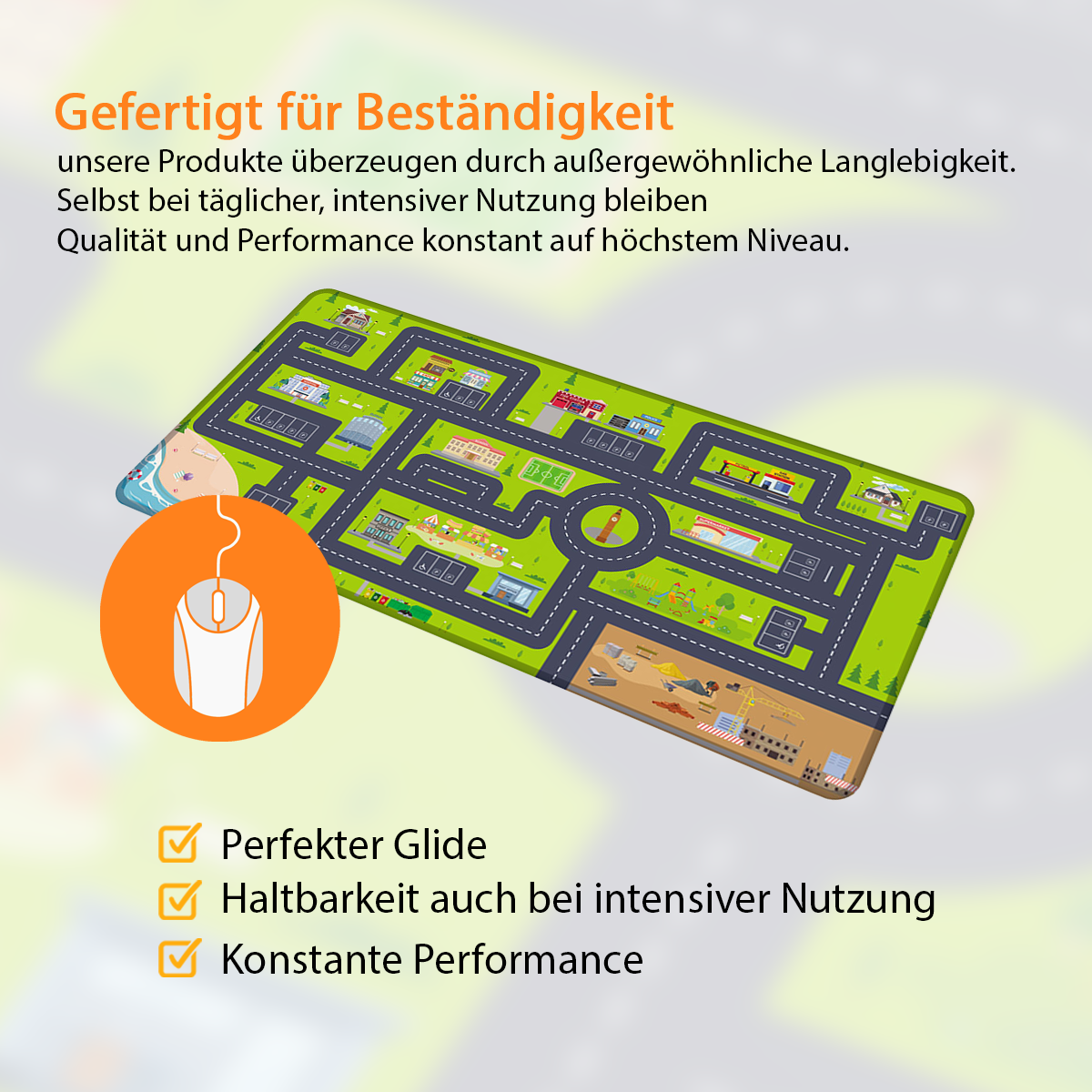 Kinder Strassenteppich Spielteppich Street- XXL Gaming Mauspad