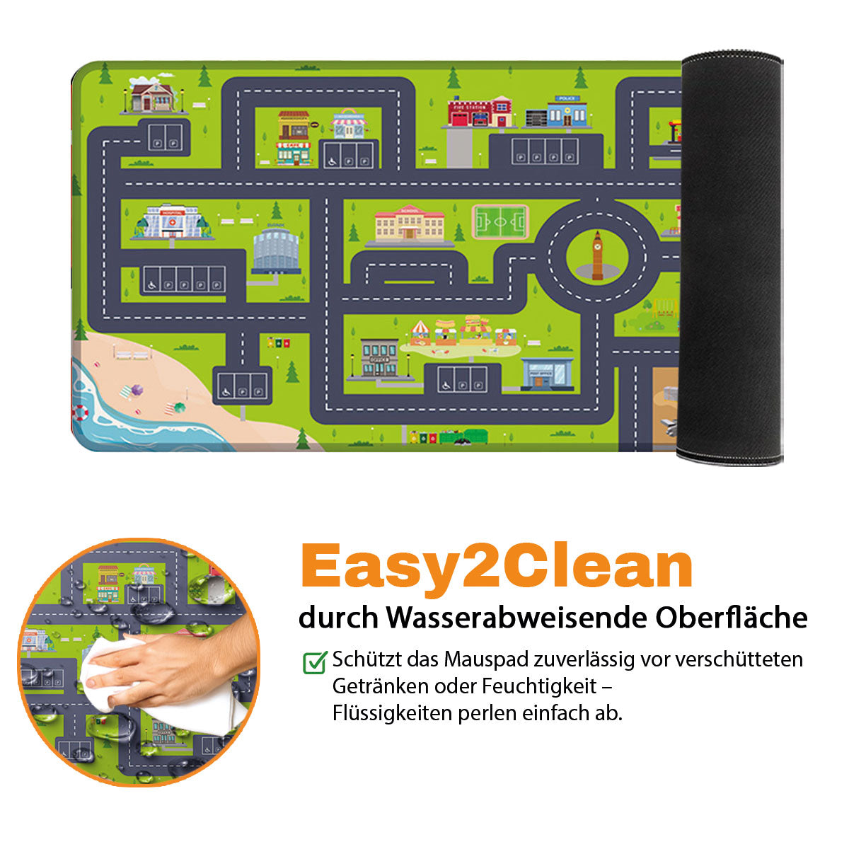 Kinder Strassenteppich Spielteppich Street- XXL Gaming Mauspad