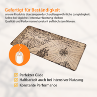 SEE WELTKARTE VINTAGE - Karten Design - XXL Gaming Mauspad