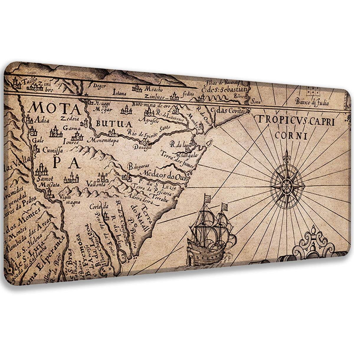 SEE WELTKARTE VINTAGE - Karten Design - XXL Gaming Mauspad